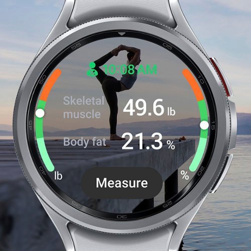 Samsung - BESPOKE Galaxy Watch6 Smartwatch clássico de aço inoxidável 47 mm BT com pulseira de camelo de couro ecológico híbrido D-Buckle (M/L) - Prat