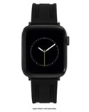 Vince Camuto - Pulseira masculina de silicone com fivela de aço inoxidável preta para Apple Watch 42/44/45/Ultra/Ultra 2 (49mm) - Preto-56402VRP
