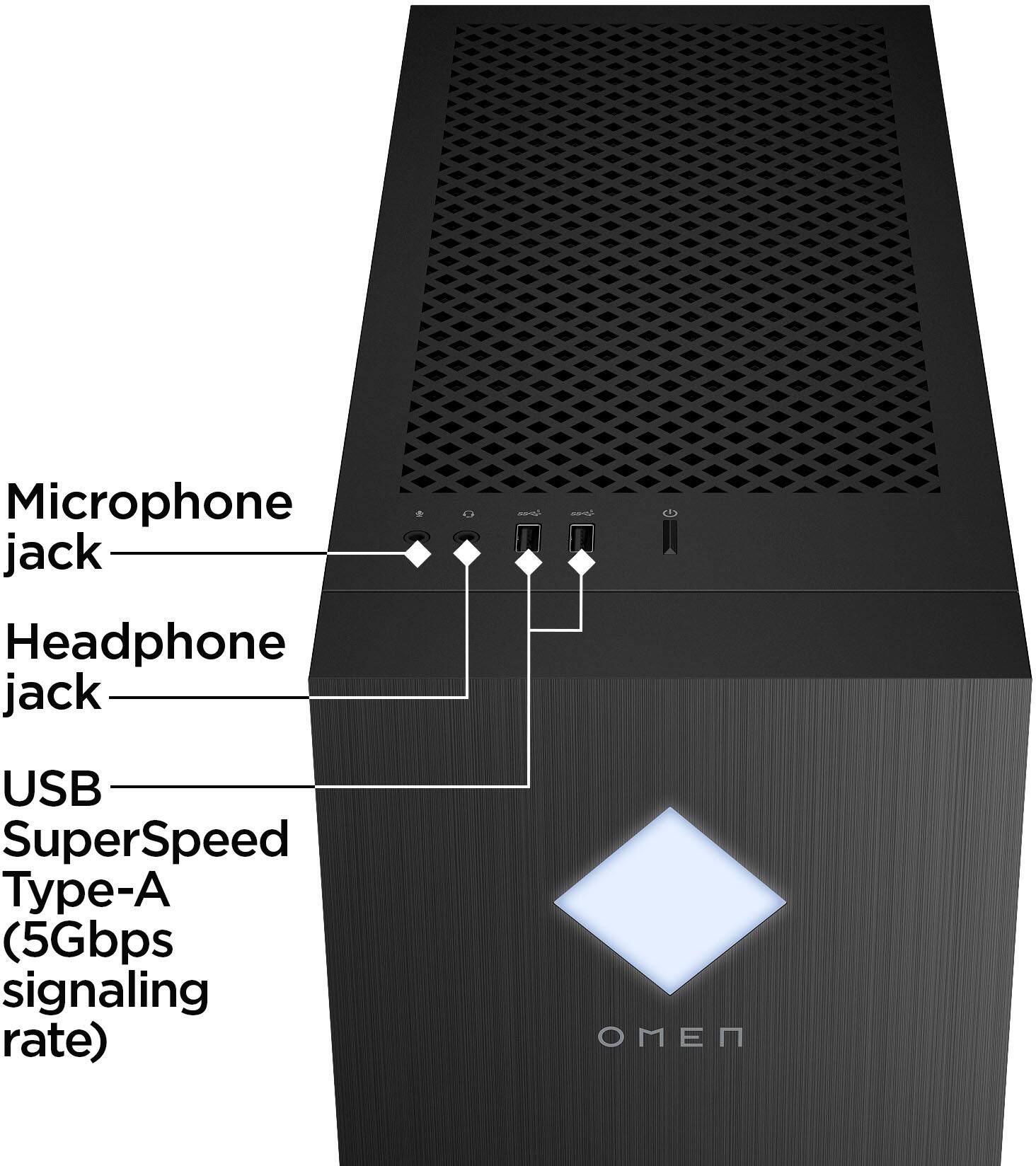 HP OMEN - Desktop para jogos 25L - AMD Ryzen 5 5600G - 16GB de memória - AMD Radeon RX 7600 - SSD de 1TB - Shadow Black-GT15-0524