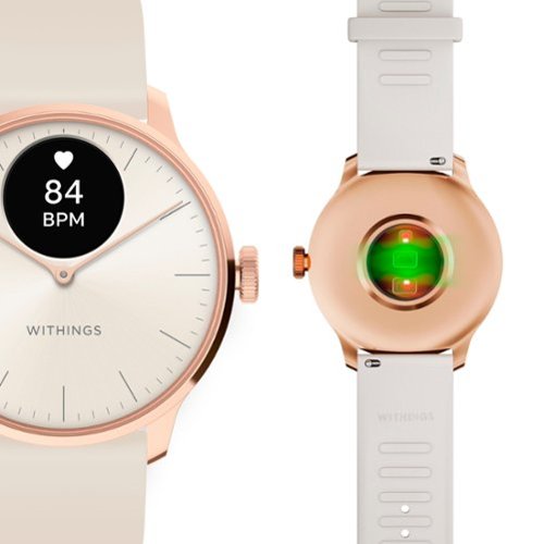 Withings - ScanWatch Light - Smartwatch híbrido de saúde diária - 37mm - Areia/Rose Gold-HWA11-MODEL 1-ALL-INT