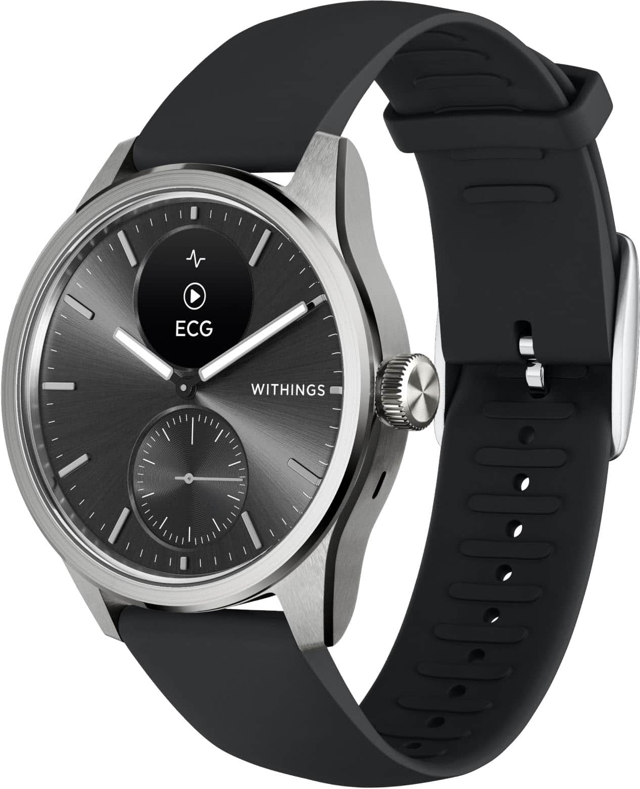 Withings - ScanWatch 2 - Smartwatch híbrido de saúde cardíaca - 42mm - Preto/Prata-HWA10-MODEL 4-ALL-INT