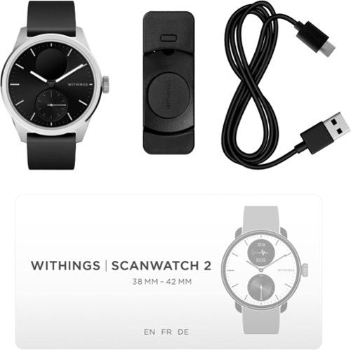 Withings - ScanWatch 2 - Smartwatch híbrido de saúde cardíaca - 42mm - Preto/Prata-HWA10-MODEL 4-ALL-INT