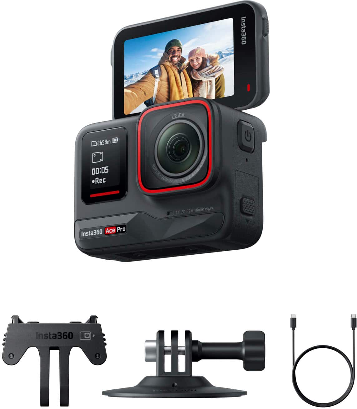 Insta360 - Câmera de ação à prova d'água Ace Pro alimentada por IA - Preto-CINSAAJA