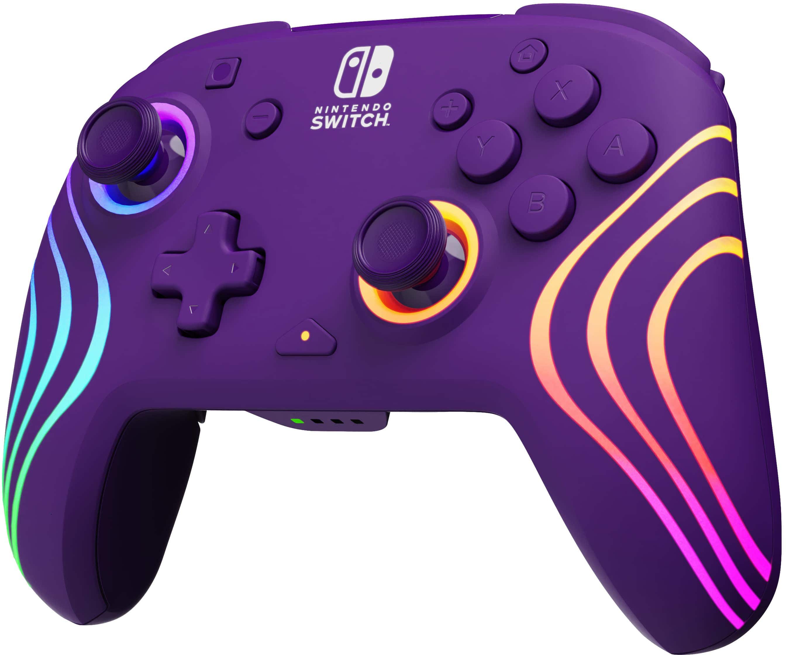 PDP - Controle sem fio para para vídeo gameAfterglow Wave para Nintendo Switch, Nintendo Switch - Modelo OLED - Roxo-500-238-PR