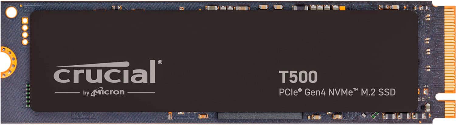Crucial - SSD interno T500 de 1 TB PCIe Gen 4x4 NVMe M.2-CT1000T500SSD8