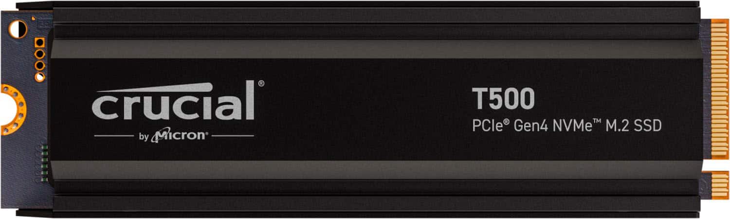 Crucial - SSD interno T500 de 1 TB PCIe Gen 4x4 NVMe M.2 com dissipador de calor para PS5-CT1000T500SSD5