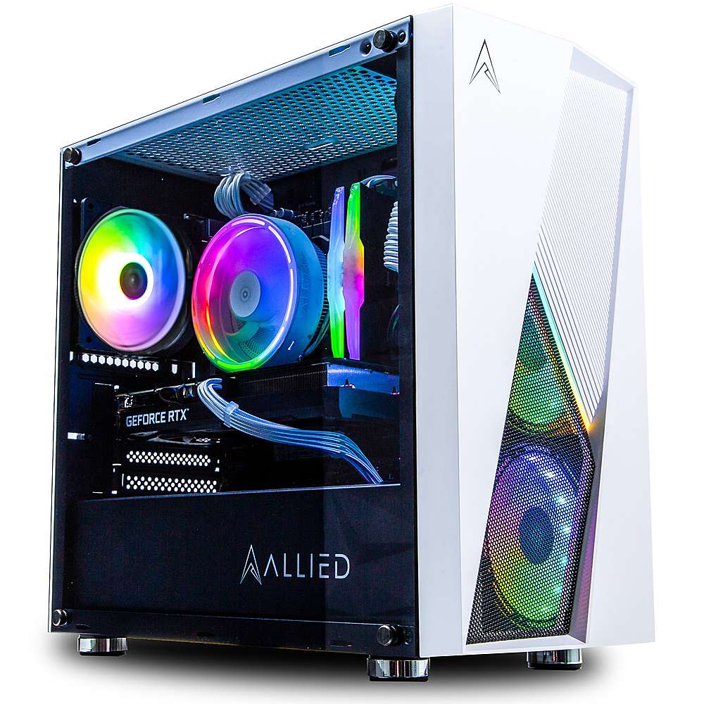 Allied Gaming - Stinger Gaming Desktop - AMD Ryzen 5 7600X - 16GB de memória - NVIDIA GeForce RTX 4060 - SSD NVMe de 1TB - Branco-ALL-STNG-2121-US