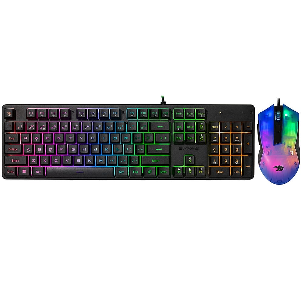 iBUYPOWER - Combo teclado RGB com fio e mouse óptico Chimera KM7 - Preto-KM7