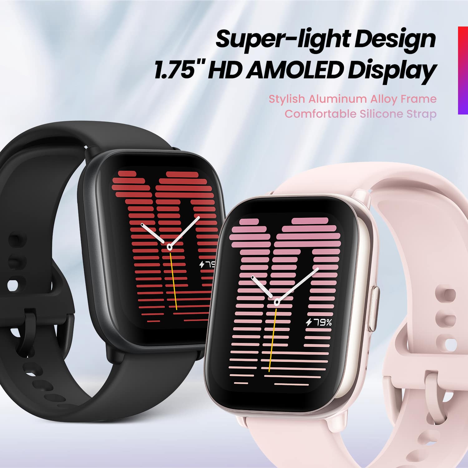 Amazfit - Smartwatch ativo em liga de alumínio de 35,9 mm - Preto-W2211US4N