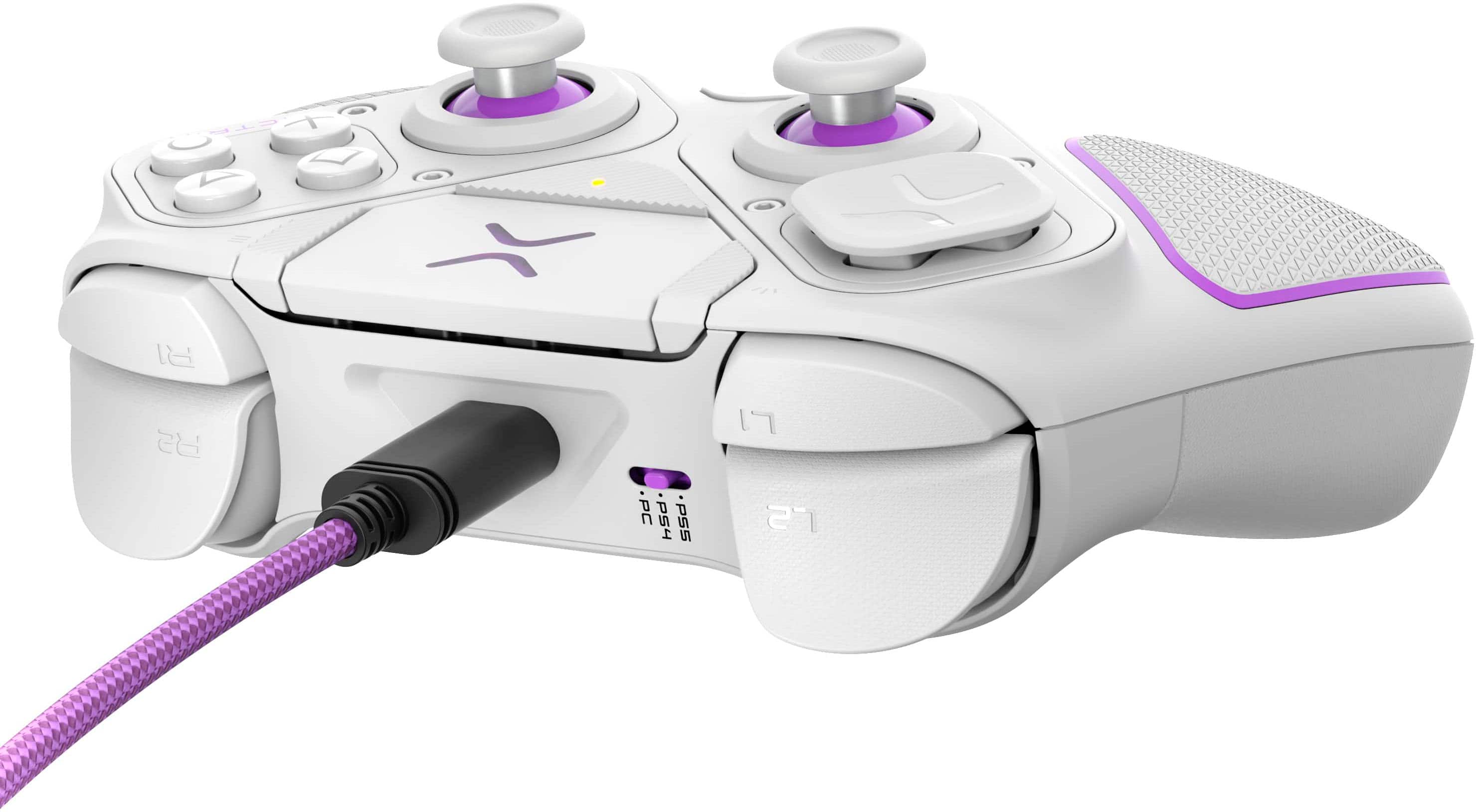 PDP - ctrl s/fio p/ p/ vídeo gameVictrix Pro BFG p/ PS5, PS4 e PC, áudio 3D Sony, botões modulares/gatilhos de embreagem/joystick - Branco-052-002-WH