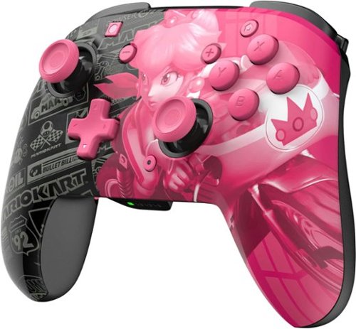 PDP - Controle sem fio para para vídeo gameREMATCH GLOW para Nintendo Switch, Nintendo Switch - Modelo OLED - Grand Prix Peach-500-202-GPPH