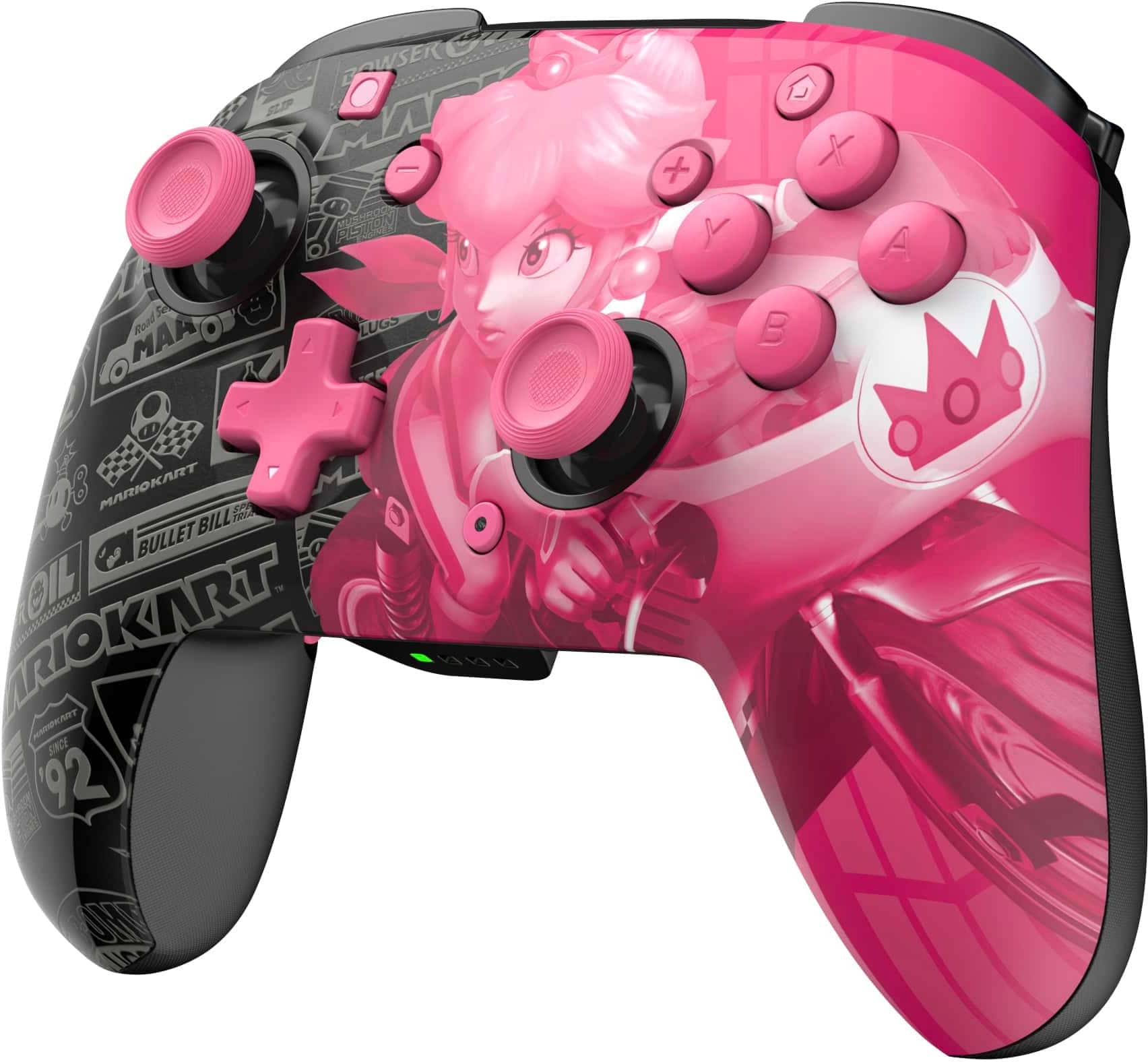 PDP - Controle sem fio para para vídeo gameREMATCH GLOW para Nintendo Switch, Nintendo Switch - Modelo OLED - Grand Prix Peach-500-202-GPPH