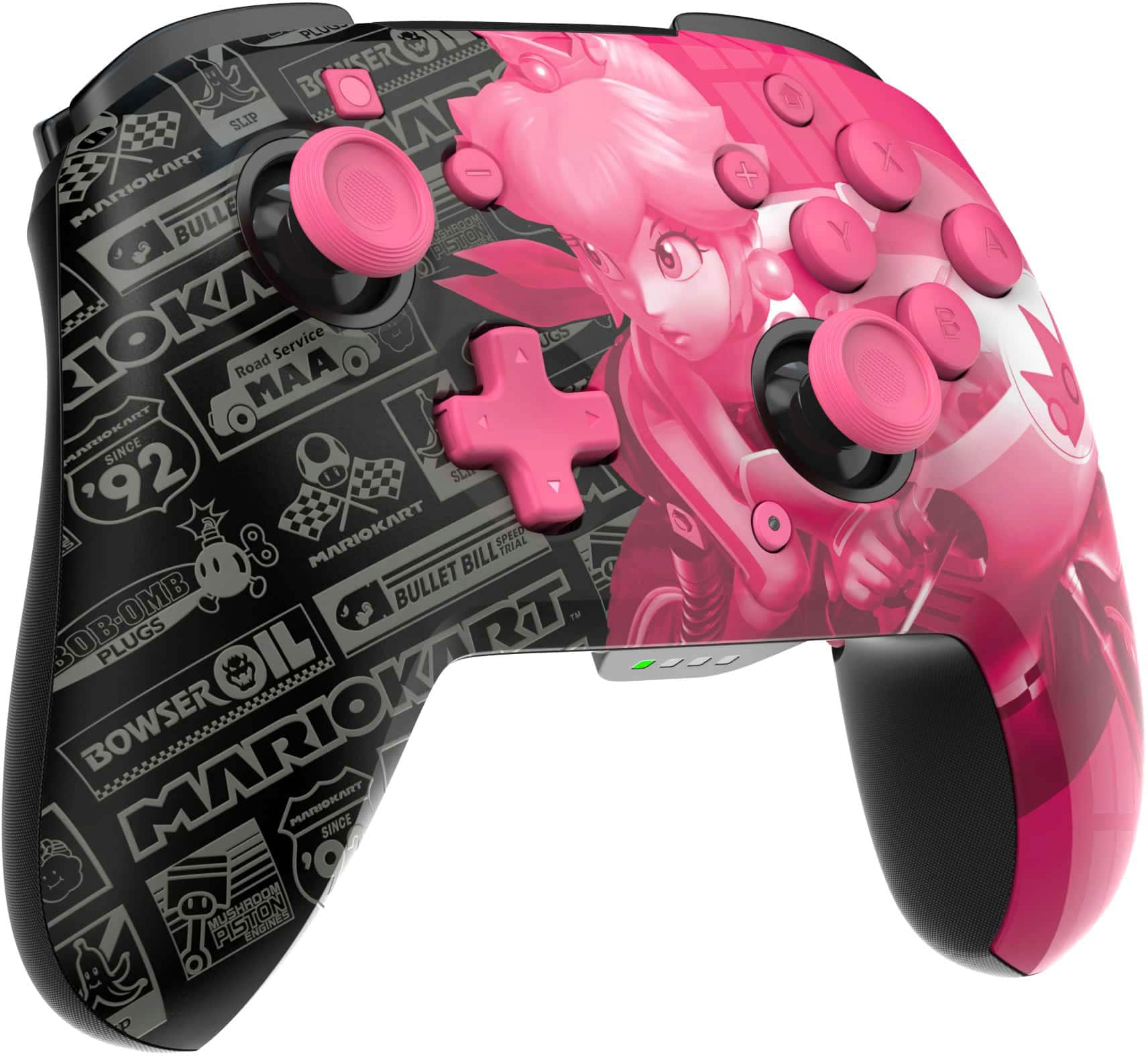 PDP - Controle sem fio para para vídeo gameREMATCH GLOW para Nintendo Switch, Nintendo Switch - Modelo OLED - Grand Prix Peach-500-202-GPPH