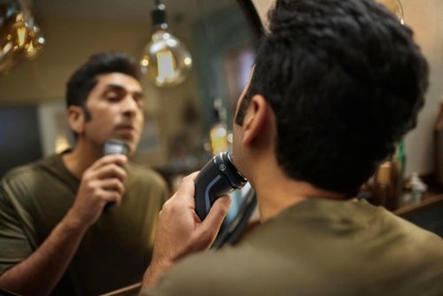 Philips Norelco Shaver 3600, barbeador elétrico recarregável úmido e seco com aparador pop-up e bolsa de armazenamento - Storm Blue-S3243/91