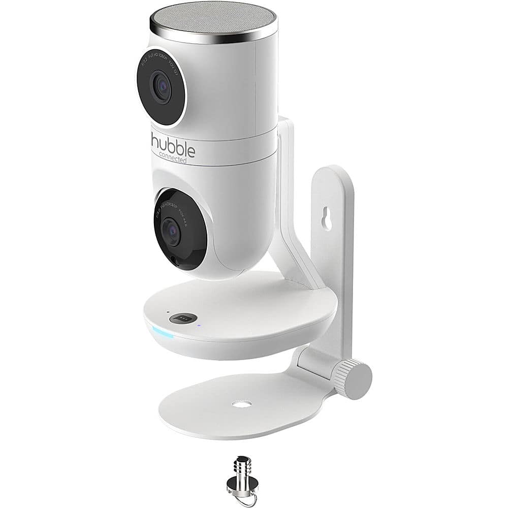 Hubble Connected - Nursery Pal Dual Vision Smart Camera Monitor de bebê Wi-Fi com rastreamento de movimento AI - Branco-HCTNPDVX-BU