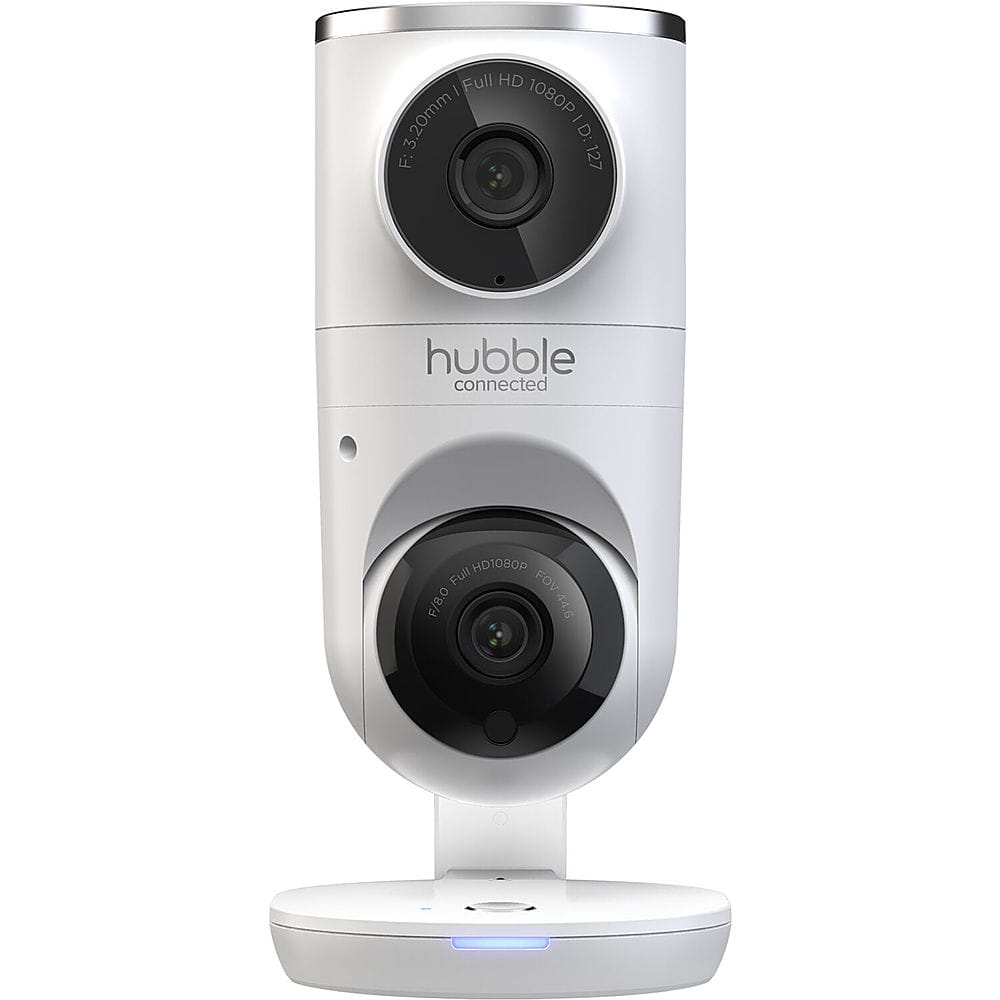 Hubble Connected - Nursery Pal Dual Vision Smart Camera Monitor de bebê Wi-Fi com rastreamento de movimento AI - Branco-HCTNPDVX-BU