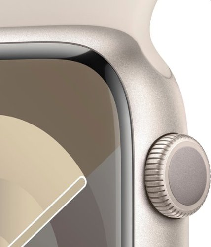 Caixa de alumínio com GPS de 45 mm para Apple Watch Series 9 com pulseira esportiva Starlight (média/grande) - Starlight-MR973LW/A