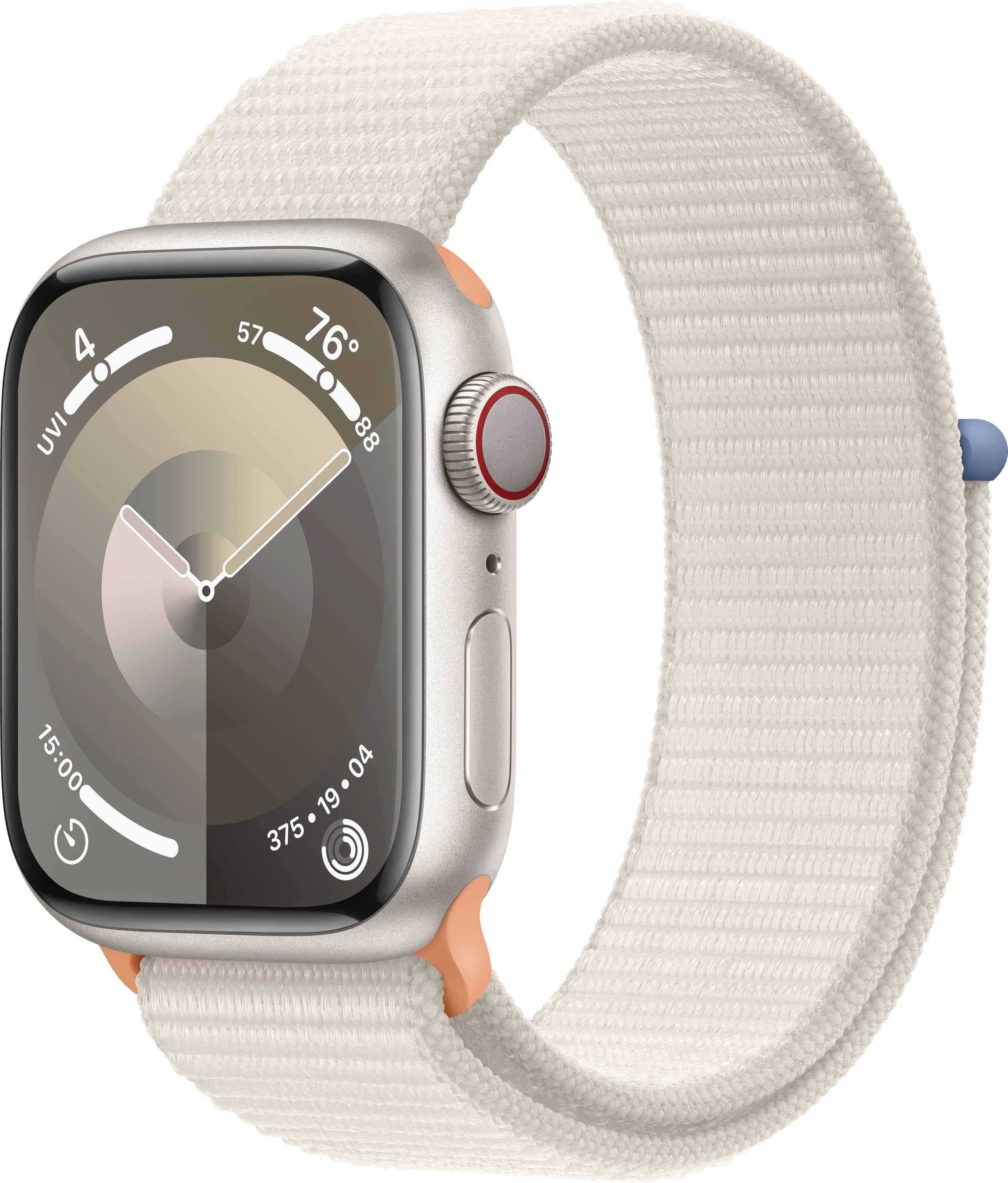 Apple Watch Series 9 GPS + Cellular 41mm Caixa de alumínio com Starlight Sport Loop - Starlight-MRHQ3LW/A