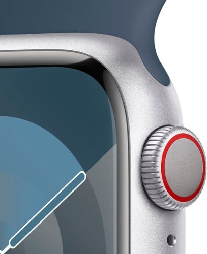 Apple Watch Series 9 GPS + Cellular Caixa de alumínio de 41 mm com pulseira esportiva Storm Blue (pequeno/médio) - prata-MRHV3LW/A