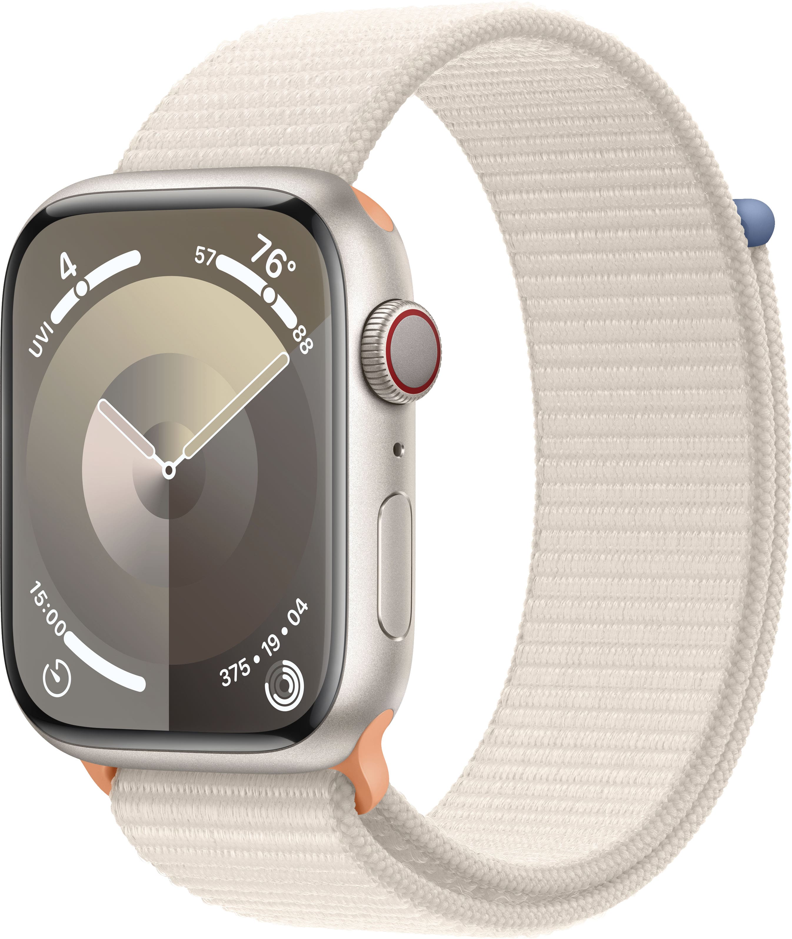 Apple Watch Series 9 GPS + Cellular 45mm Caixa de alumínio com Starlight Sport Loop - Starlight-MRMA3LW/A