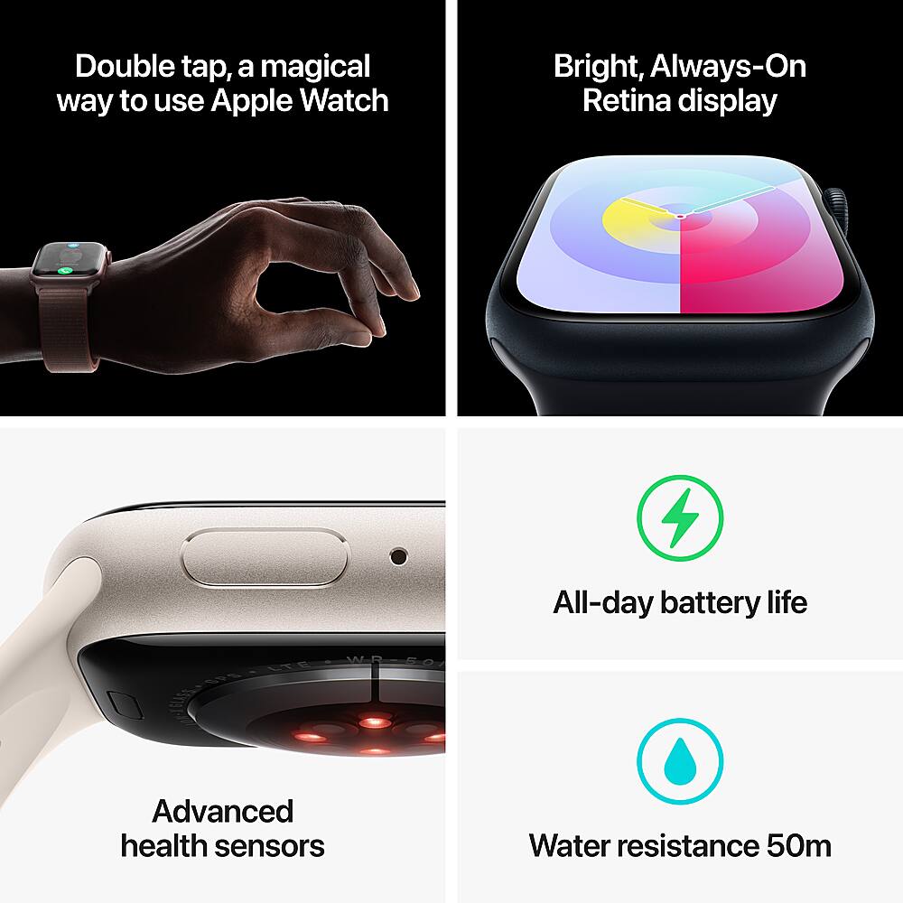 Apple Watch Series 9 GPS + Cellular 45mm Caixa de alumínio com Starlight Sport Loop - Starlight-MRMA3LW/A