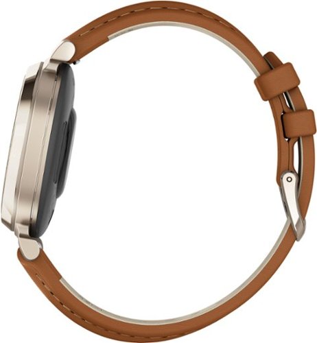 Garmin - Lily 2 Classic Smartwatch 34 mm alumínio anodizado - ouro creme com pulseira de couro castanho-010-02839-02