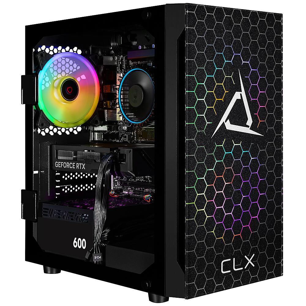 CLX - SET Gaming Desktop - Intel Core i5 12400F - 16GB de memória DDR4 3600 - GeForce RTX 4060 - 1TB NVMe M.2 SSD + 2TB HDD - Preto-TGMSETRTA3704BM