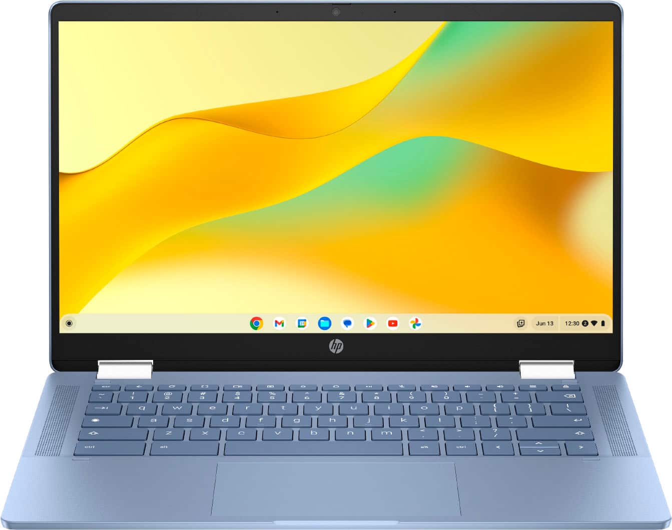 HP - Chromebook com tela sensível ao toque 2 em 1 de 14" - Processador Intel N100 - 4 GB de memória - 64 GB eMMC - Azul celeste-A28Q7UA#ABA