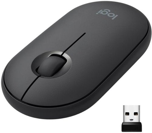 Logitech - Pebble M350 Wireless Optical Ambidextrous Mouse with Silent Click - Graphite