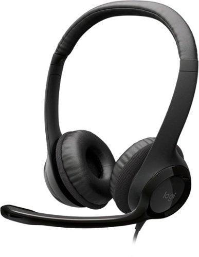 Logitech - H390 Wired USB On-Ear Stereo Headphones - Black