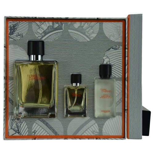 Cx De Presente Masculino Terre D'Hermes Hermes Eau De Toilette Spray 100 Ml + Loção Pós Barba 40 Ml + Eau De Toilette Spray 12 Ml
