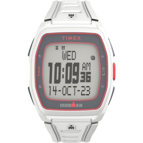 Timex - Relógio unissex IRONMAN T300 42 mm - pulseira branca com mostrador digital, caixa branca - branco-TW5M62500JT