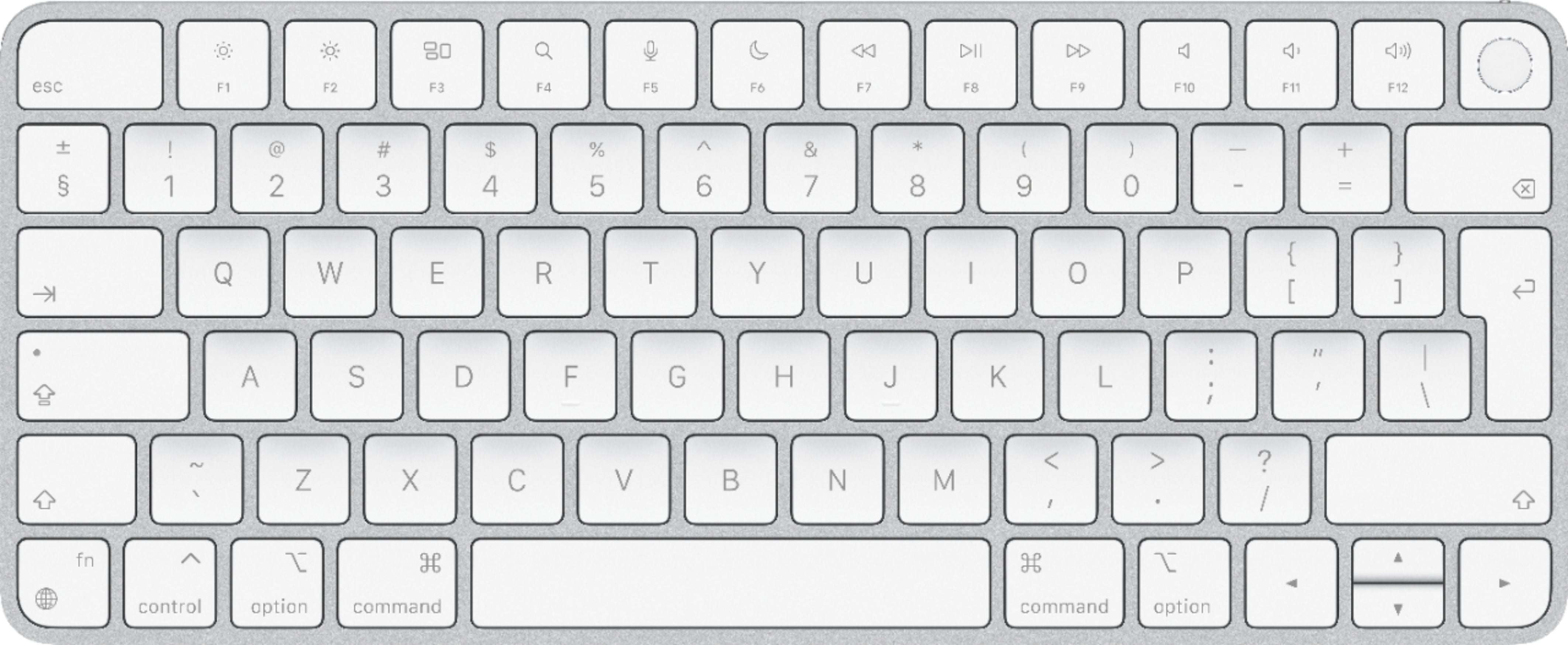 Magic Keyboard Com Touch ID for Mac models Com Apple silicon - Prata /Branco