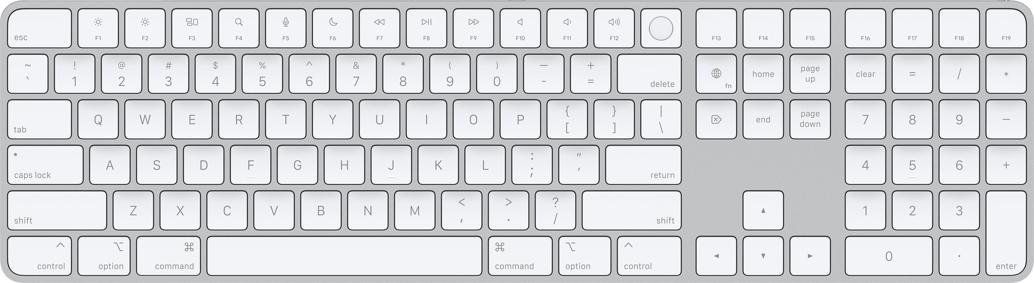 Magic Keyboard Com Touch ID and Numeric Keypad for Mac models Com Apple silicon - Prata /Branco