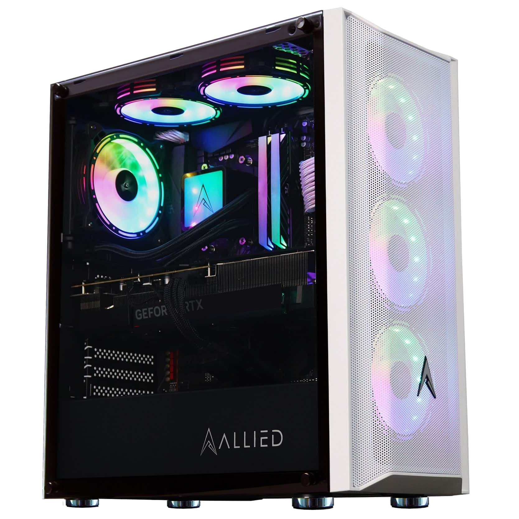 Allied Gaming - Patriot Gaming Desktop - Intel Core i7-13700F - 32GB de memória - NVIDIA GeForce RTX 4080 - SSD NVMe de 2TB - Branco-ALL-PAT-2288-US