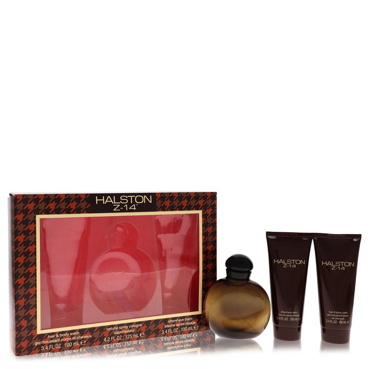 Kit Presente Masculino Halston Z-14 125 Ml Colônia+100 Ml Bálsamo Pós-Barba+100 Ml Gel De Banho Para Cabelo E Corpo